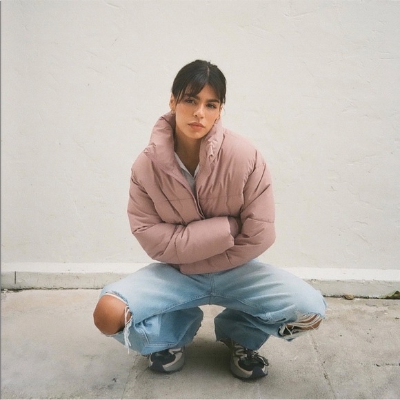 Zara pink cropped puffer jacket BLOGGERS FAVORITE!!!!! - Picture 13 of 16